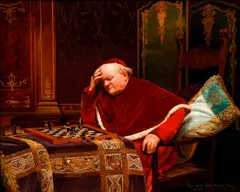 Georges Croegaert, Le Probleme Difficile, undated, oil on wood panel