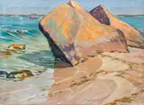Beach Rock Martha's Vineyard by James Dexter Havens, 1939, oil on canvas, offered Dec 2020