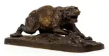 Untitled by Pierre-Jules Mêne, Bronze Model of a Panther, Bronze Model of a Panther, mounted atop a naturalisti, offered Dec 2020