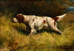 Gustav Muss-Arnolt, Setter on Point, 1923, oil on canvas