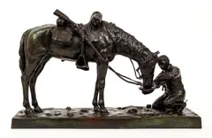 Charles Schreyvogel, The Last Drop, 1903, cast, bronze