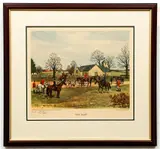 4 Hunt Scenes: The Meet, Stiff Timber, Off To Draw, The Hartford Fox, 1951, lithographs printed in colors, 11 x 14 inches image, each by Edward S. Voss, pencil, offered Dec 2020
