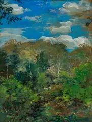 Andrey Avinoff, Pennsylvania Forest, 1950's , color, pastel on tinted paper