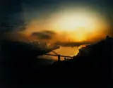 Clyde Hare, Pittsburgh Fog at Dawn, 1992, color, photograph