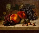 George Hetzel, Still Life Fruit and Nuts on a