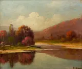 Spring Landscape by Alfred Francis King, oil on canvas board, offered Dec 2020