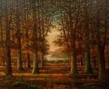 Autumn in The Pa. Woods, circa 1920's by Alfred Francis King, oil on canvas, offered Dec 2020