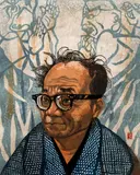 Jun'ichirō Sekino, Portrait of Shiko Munakata, 1968, woodblock printed in colors, 26 1/8 x 20 7/8 inches, pencil
