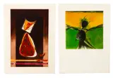 Ronaldo de Juan, Espantapajaros Verde, 1983 and Retrato de Luisito en Forma de Pera, 1983, etching and aquatints on Guarro paper