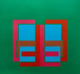 Robyn Denny, (2) All Through the Day III (green) and All Through the Day V (red), 1970, serigraphs printed in colors, 28 3/10 × 29 9/10 inches, 72 × 76 cm., , both