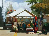 Ron Donoughe, Shadyside Street Fair (Ellsworth), 2004, oil on panel