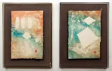 Lê Bá Đảng, Spaceography I and II, 1988, cast paper, etching, collage and embossing