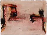 Lilli June Nieland, Swans in Water, 1996, oil on canvas in four triangular sections