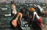 Armando Morales, Las Pescaderas, 1979, lithograph printed in colors, pencil