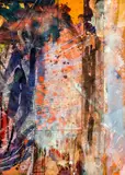 Facing Southwest, 1989-90 by Tony Naponic, acrylic on sandpaper on wood, offered Dec 2020