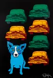 Junkyard Dog Split Font by George Rodrigue, 1993, serigraph printed in colors, offered Dec 2020