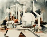 Liquid Air by Bruce Shakely, watercolor, offered Dec 2020