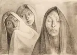 Tres Cabezas con Rebozos by Francisco Zúñiga, 1976, lithograph, offered Dec 2020