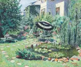 Alexander Benjamin Clayton, A Lady in Her Garden, oil on canvas
