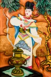 Chinese Sorceresses, circa 1930's by William Edwin Fager, watercolor, gouache and gilding, offered Oct 2020