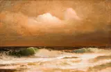 Crashing Waves along The Coast by David John Gué, oil on canvas, offered Oct 2020