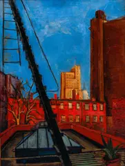 Samuel Halpert, Rooftops (New York), oil on panel