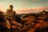 Yorkshire Village by Edmund Johann Niemann, oil on canvas relined, offered Oct 2020