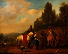 John Wootton, The Royal Hunting Party, oil on board