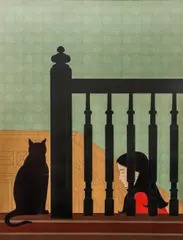 Will Barnet, The Bannister, 1981, serigraph printed in colors, 32-1/2 x 25-1/4 inches, pencil