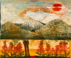 Les Ardennes, 1980's, color by René Carcan, etching and aquatint, offered Oct 2020