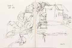 Dengler st above Arly by Douglas Cooper, 1992, pen and ink on sketchbook paper, offered Oct 2020