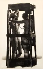 Booth, (1964) by Joseph Hirsch, lithograph on Rives paper, offered Oct 2020