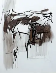 John C. Kacere, Number #3, 1960, charcoal and ink