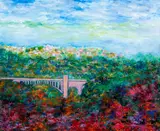 Phyllis Kindler, The Bridge and Beyond, acrylic on canvas