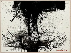 John Levee, Untitled Abstract, 1969, ink drawing