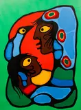 Norval Morrisseau, Mother and Child, 1978, serigraph on paper