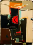 Dan Namingha, Untitled Abstract #2, acrylic on heavy Arches paper