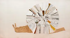 Frances Stark, Westward Snail, 2006, collage, silk and linen tape on rice paper