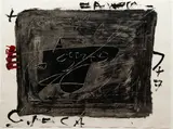 Antoni Tàpies, Esgrafiats Damunt Negre, 1976, (from Negre I Roig Series), (Galfetti #612), color, etching and embossing on Guarro paper