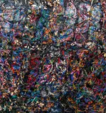 Neil Williams, ME Series #2, 1986, collage skinned acrylic paint and splatter collage with paint brushes