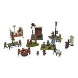Austrian Cold Painted, Untitled, bronze miniature pug dogs at pursuits