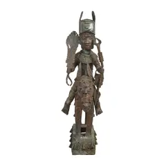 Benin, Untitled, bronze sculpture of a warrior on horseback