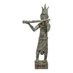 Benin, Untitled, bronze sculpture of a musician horn player
