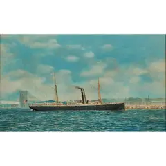 Antonio Jacobsen, Santiago, 1900, oil on canvas, [approximate dimensions - canvas: 18" H x 30" W]