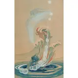 Bertha Lum, Wind and Wave,, woodcut with gouache on paper, [approximate dimensions -