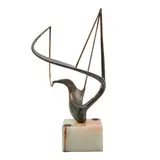 Louis O Pearson, Swirls, bronze, [approximate dimensions including base: 17 5/8" H x 8" W x 11" D]