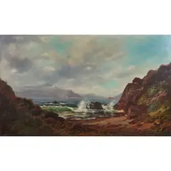 Thomas Hill, Shoreline View Before The Construction of the Golden Gate Bridge, oil on canvas, [approximate dimensions -