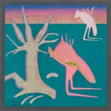 Mihail Chemiakin, Transformed Aboriginal Rock Painting #44, New York, 1981, gouache, pencil, and ink on paper, [approximate dimensions -