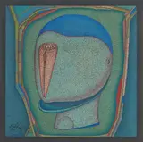 Mihail Chemiakin, Transformed African Sculpture #4, 1981, gouache, watercolor, and ink on paper, [approximate dimensions -