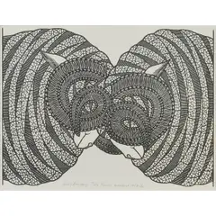 "Two Rams," by Jacques Hnizdovsky, 1969, woodcut, [approximate dimensions -, offered Dec 2025
